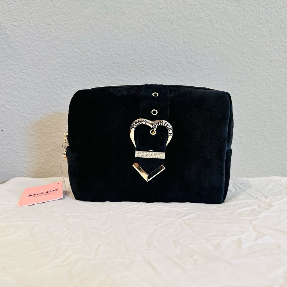 Juicy Couture Black Cosmetic Bag with Heart Detail